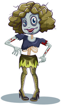 A female zombie character