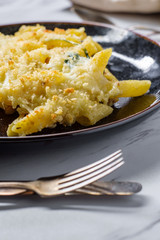 Chicken Penne Alfredo Bake