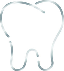 Silver Simple Line drawing of tooth
