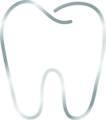 Silver Simple Line drawing of tooth