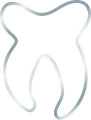 Silver Simple Line drawing of tooth