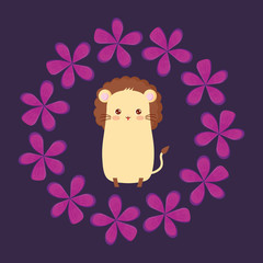 Cute animals and tropical leaves design