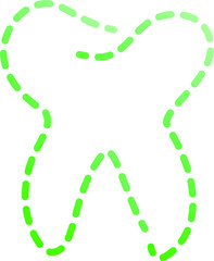 Dot Line drawing of tooth