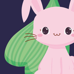 Cute animals and tropical leaves design