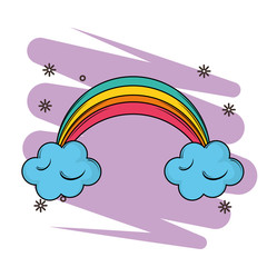 Clouds and rainbow cartoon