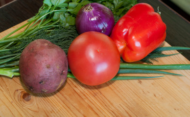 Assortment of fresh fruits and vegetables