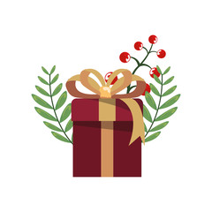 christmas gift box floral decoration