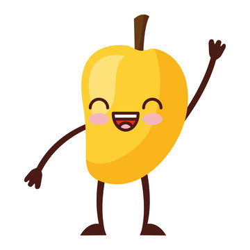 Kawaii Cute Mango Cartoon Character