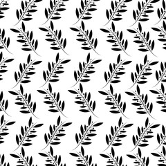 branch leaves foliage background monochrome