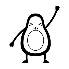 kawaii cute avocado cartoon character