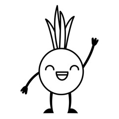 kawaii cute onion cartoon character