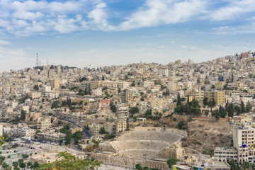 Fototapeta na wymiar View on Roman Theater in Amman - Jordan