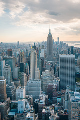 View of the Empire State Building and Midtown Manhattan skyline in New York City