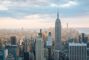 View of the Empire State Building and Midtown Manhattan skyline in New York City