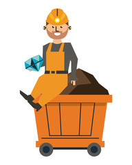 Obraz premium Mining and workers cartoon