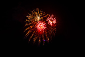 Fototapeta premium Colorful fireworks festival happy new year 