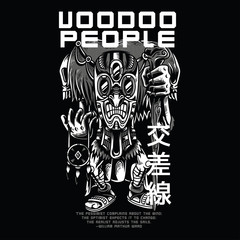 Voodoo People Black and White Illustration