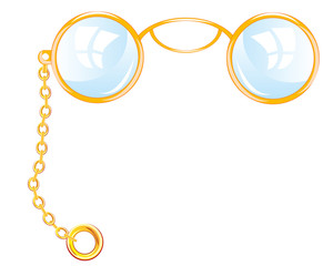 Spectacles pince-nez on white background is insulated - obrazy, fototapety, plakaty