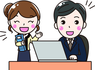 女性会社員OL-仕事終わり、ノルマ達成