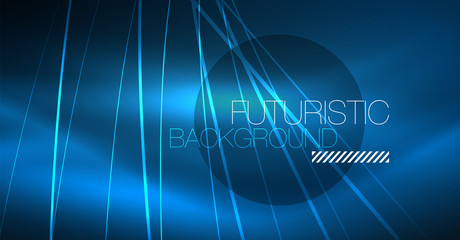 Neon glowing magic background, neon banner, night sky wallpaper. Magic light effect. Christmas abstract pattern.