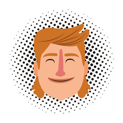 Man with long hair smiling pop art