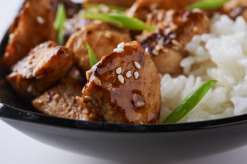 chicken and rice in asian style