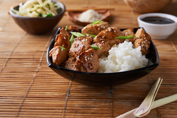 chicken and rice in asian style