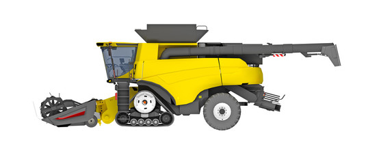 combine harvester side view
