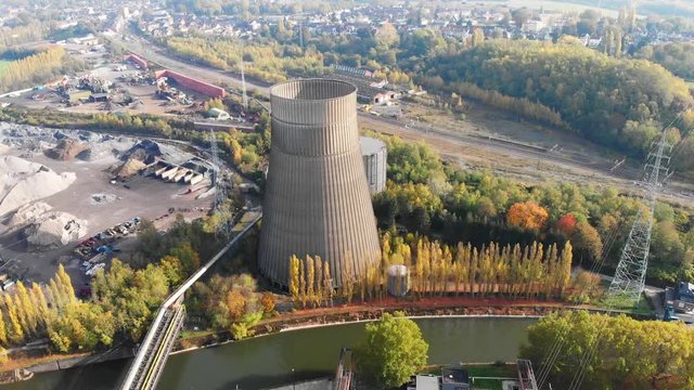 Drone footage from a abandoned cooltower near Charleroi.