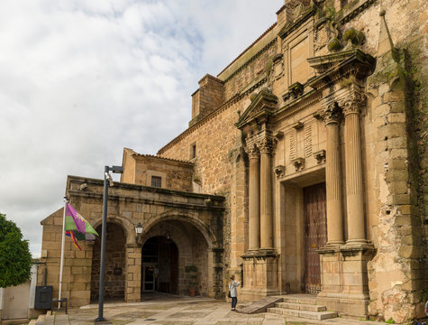 PLASENCIA, CACERES, SPAIN - NOVEMBER 25, 2018: Convent of San Vicente Ferrer, currently National Parador