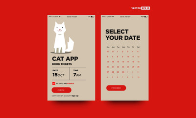 Cat App UX and UI For Phone Screen