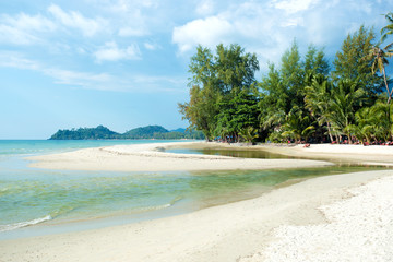 White sand beach in Koh Chang, a popular island in Thailand.