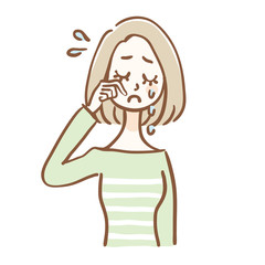 不安　泣く　女性