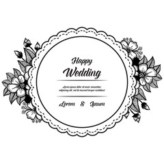 Vintage wedding invitation floral hand draw vector