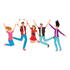 Young and happy friends