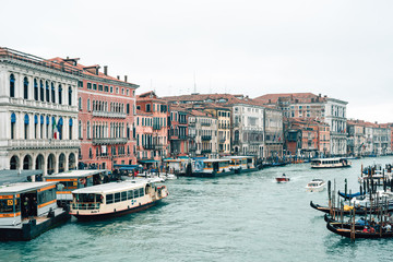 Fototapeta na wymiar View of the Grand Canal from the Rialto Bridge, in Venice, Italy