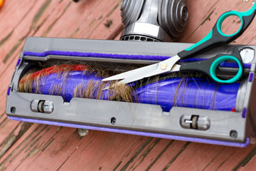 hair tangled in a vacuum