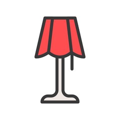 Lantern or lamp vector icon, filled style editable stroke