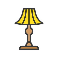 Lantern or lamp vector icon, filled style editable stroke