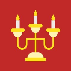 Lantern or lamp vector icon, flat style