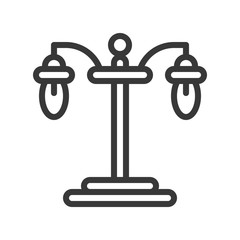 Lantern or lamp vector icon, line style editable stroke