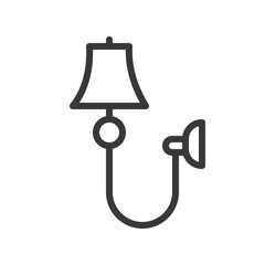 Lantern or lamp vector icon, line style editable stroke
