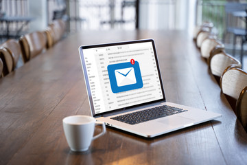 Fototapeta premium Mail Communication Connection message to mailing contacts phone Global Letters Concept