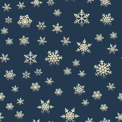 Seamless snowflakes retro pattern for winter Christmas holidays