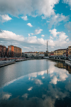 Darsena, at Navigli, in Milan, Italy