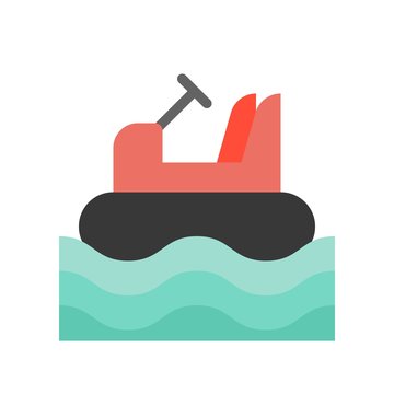 Bumper bpat vector icon, amusement park related flat style
