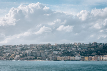 Fototapeta premium View of Mergelinna and the Gulf of Naples in Naples, Italy