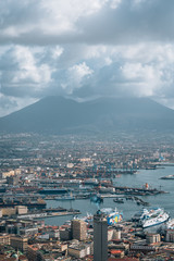 View of Mount Vesuvius and Naples, Italy