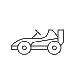 Go kart or Racing car vector icon, amusement park related line style