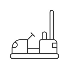 Bumper car vector icon, amusement park related line style